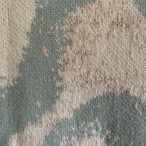 Anthropologie Sleeping On Snow Blue and White Cropped Sweater - Picture 5 of 5